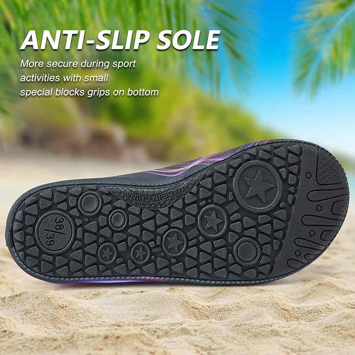 Deevike Water Shoes for Women Men Barefoot Quick-Dry Aqua Socks Slip-on for Beach Swim Surf Yoga Exercise