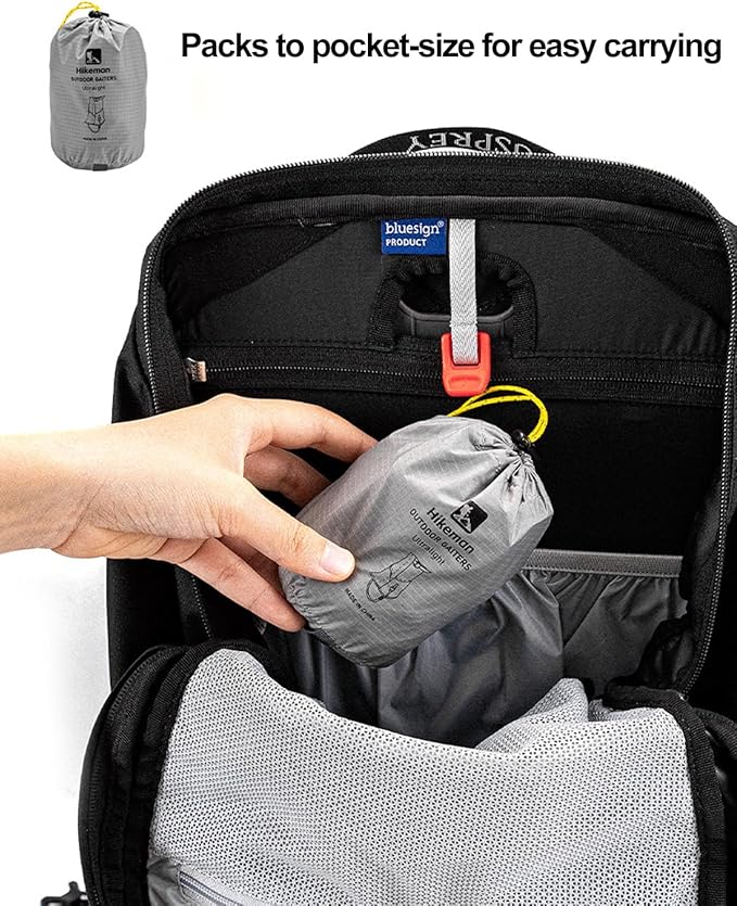 Trail Gaiters, Waterproof Low Shoe Protectors, Adjustable Boots Gators for Hiking & Running - Prevents Debris in Shoes