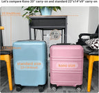 Kono 20'' Carry on Luggage Lightweight with Spinner Wheel TSA Lock Hardside Luggage Durable Small Carry on Suitcase Pink