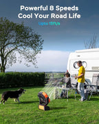 Camping Fan with Light, 20000mAh Rechargeable Battery Operated Fan, 112H Max Cooling Time, 8 Speeds, Digital Display, Remote Control, 270°Pivot with Hook for Tent Car RV Power Outage Hurricane