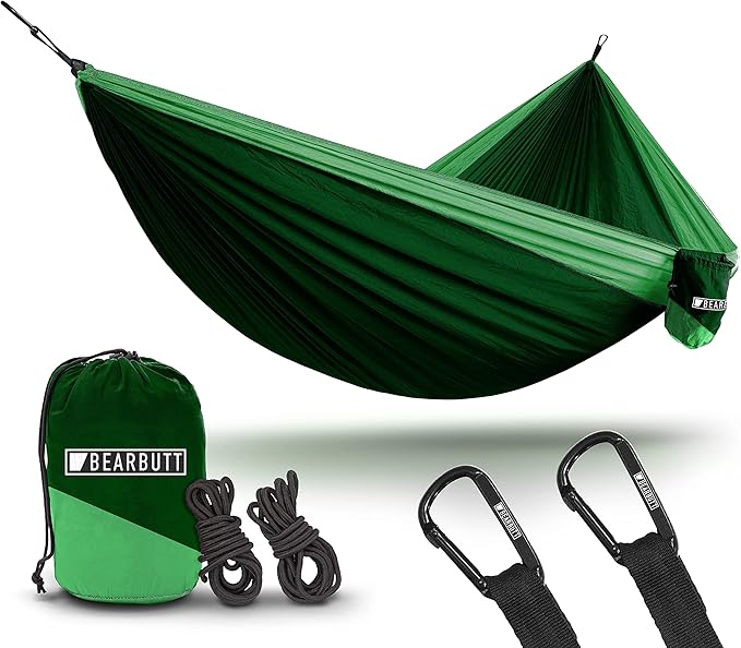 Bear Butt 2 Person Portable Hammock - Backpacking to Camping - Double Hammock for Travel & Outdoor