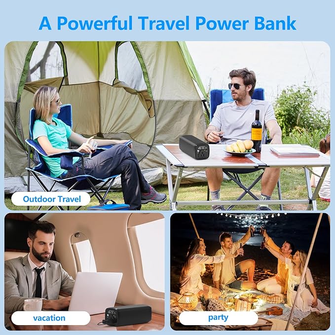 Portable Power Bank with AC Outlet,31200mAh with 4 Output Travel Laptop Power Station,External Battery Pack for Outdoors Travel Emergency,Power Bank for HP, Notebooks, MacBook,Drone,Camera