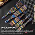 Pakkawood Spurtle Set, Gudamaye 5 Pcs Pakkawood Kitchen Utensils, Wooden Spoons for Cooking, Wooden Utensils for Cooking, Spurtles Kitchen Tools As Seen On Tv, Camping Cookware, Halloween Decorations