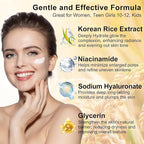 Skin Care Set,5Pcs Women Teen Glass Skincare w/Korean Rice Extract,Hydrate Glow Repair Anti-Aging Facial Routine Mini Kit Self Care Gifts for Women Mom Wife Teens Teenage Girl Airplane-Friendly Sizes