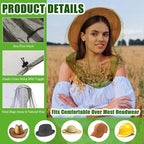 HESTYA 4 Pack Mosquito Bug Net Mesh for Head Mosquito Head Net Face Neck Fly Netting Hood from Insect Bugs Gnats for Outdoor