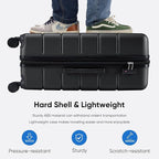 OLIXIS 29 Inch Luggage, Hardside Checked Suitcase with Spinner Wheels, Lightweight ABS Hard Shell Travel Luggage, TSA Approved Lock, Expandable Large Suitcase for Business & Travel–Black