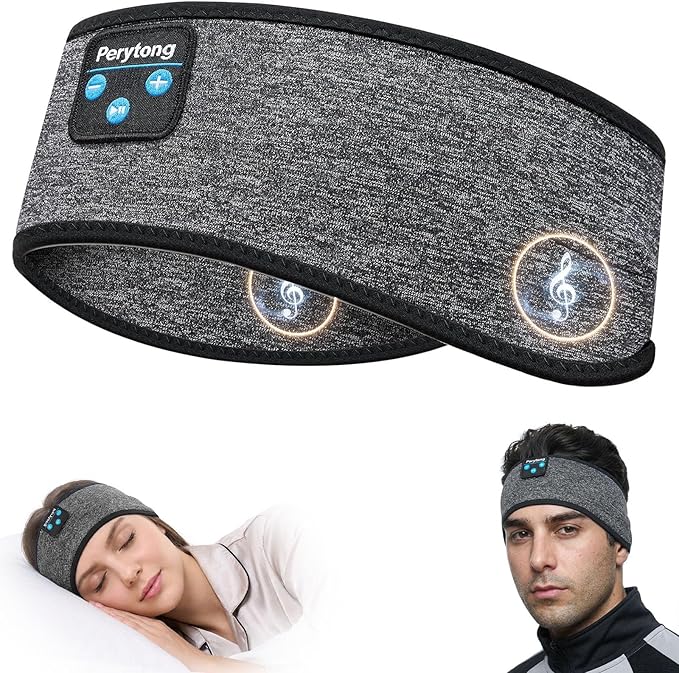 Perytong Sleep Headphones Wireless, Bluetooth Sports Headband Headphones with Ultra-Thin HD Stereo Speakers Perfect for Sleeping,Workout,Jogging,Yoga,Insomnia, Air Travel, Meditation (Tungsten Gray)