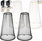 HESTYA 4 Pack Mosquito Head Net Face Mesh Protecting Net for Outdoor Hiking Camping Climbing Mosquito Fly Insects Preventing(Black, Beige)