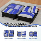 8 Set Compression Packing Cubes for Travel Essentials,Compressible Expandable Packing Cubes for Suitcase,OlarHike Luggage Organizer Bags for Travel,Handy Helper for Organizing Clothes(Klein Blue)