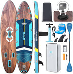 ZLX 11'6" Extra Wide Inflatable Stand Up Paddle Board SUP, Stable Non-Slip Deck Pad, Unique Fin System and Premium iSUP Accessories - Portable Backpack & Upgraded Pump for Adults, All Skill Levels