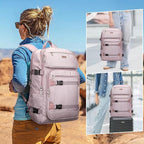 PIJUSHI Travel Backpack for Women Flight Aprroved Carry on Bag Large Casual Luggage Backpack Fit 16 inch Laptop(PE050 Ashen Purple)