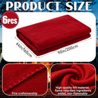 Tudomro 6 Pcs 64 x 90 Fire Retardant Blankets First Aid Red Warm Fire Retardant Blanket for Outdoors Camping Stadium Picnics Travel