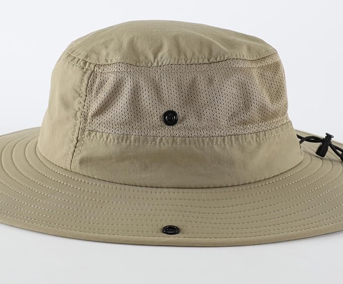 Home Prefer UPF50+ Mens Sun Hat Wide Brim Womens UV Protection Beach Bucket Hat for Fishing Hiking Snap Up Cowboy Hat