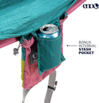 ENO DoubleNest Hammock - Lightweight, Portable, 1 to 2 Person Hammock - for Camping, Hiking, Backpacking, Travel, a Festival, or The Beach - Seafoam/Berry/Melon