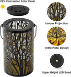 Large Solar Lanterns Outdoor Waterproof, 2 Pack Hanging Solar Lanterns, LED Tree Outdoor Lantern for Metal, Waterproof Lantern for Patio Porch Pathway Garden Decor