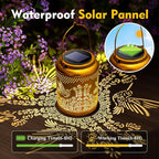 Hyrion Hummingbird Solar Lanterns Outdoor Waterproof Metal Hanging Lights, Garden Decor Mother Day Gift for Women Mom Grandma Solar Decorations for Yard, Patio, Backyard, Porch, Lawn