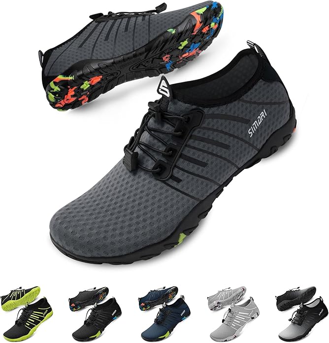SIMARI Water Shoes for Women Men - Barefoot Quick-Dry Aqua Socks | Lightweight Swim Shoes for Surfing, Swimming, Beach Sports, Kayaking, Diving | Non-Slip Design