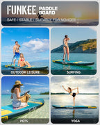 11’×34"×6" Extra Wide Inflatable Stand Up Paddle Board, Sup Board with Removable Fins, Backpack, Floating Paddle, Safety Leash, Floating Phone Case for Adults & Youth of All Skill Levels
