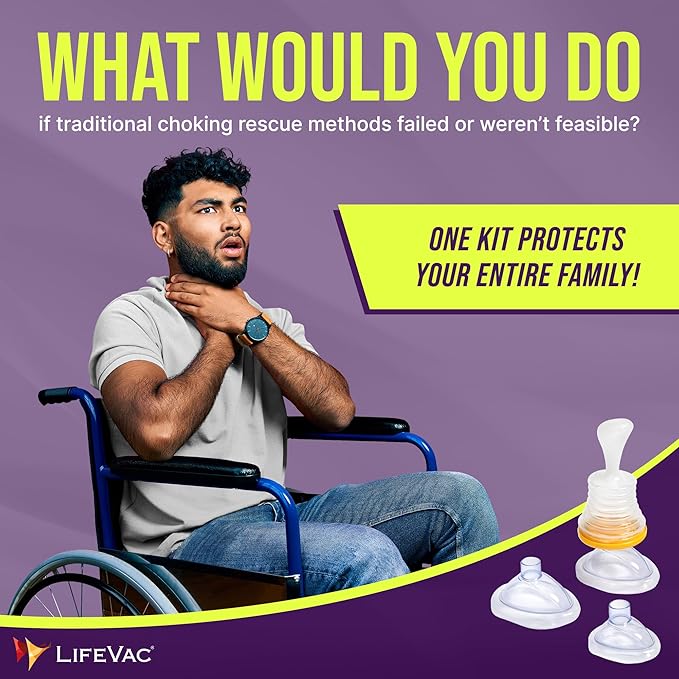 LifeVac Blue Travel Kit 2 Pack - Portable Suction Rescue Device, First Aid Kit for Kids and Adults, Portable Airway Suction Device for Children and Adults