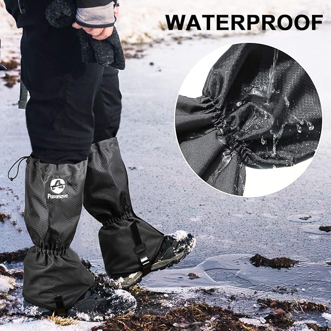 Leg Gaiters Waterproof and Adjustable Snow Boot Gaiters One Size for Hiking,Walking,Hunting,Backpacking and Outdoor Climbing for Men and Women