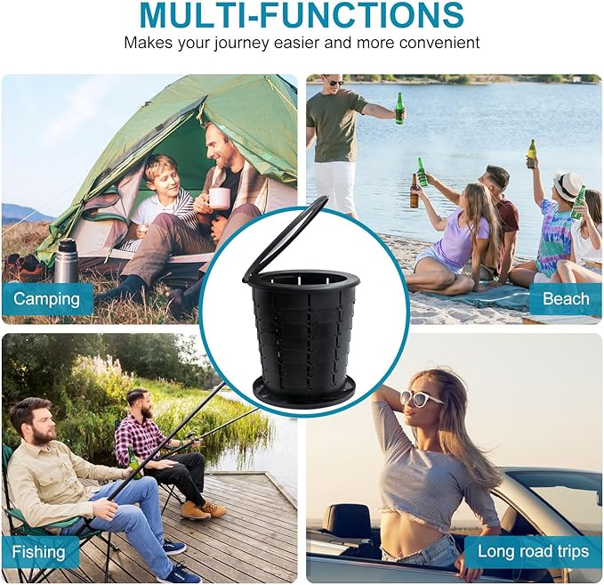 Upgrade XL Retractable Portable Toilet for Adults, Extra Large Portable Travel Floding Toilet, Camping Tall Toilets with Lid for Adults and Kids Compact Potty for Car,Hiking,Beach