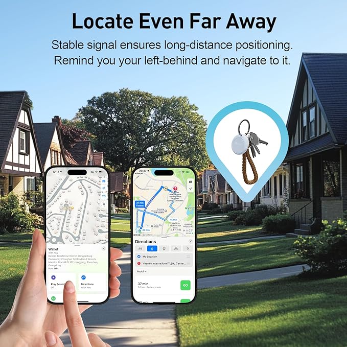 BFADEHA 2026 [Apple MFi Certified] (iOS Only) Bluetooth Tracker Smart Finder for Apple Find My iPhone GPS Tracker, 5-10 Years Battery, Keys Finder and Item Locator for Keys, Bags, Wallet, Passport