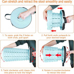 Boreeman Upgraded Folding Stool Lightweight Yet More Sturdy with Load Capacity 400lbs Portable Collapsible Stool for Camping Fishing Hiking BBQ (Ice Cream)