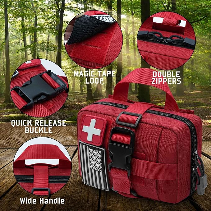 Upgrade Molle Rip Away Ifak Pouch, Tactical Small Belt First Aid Pouch Medical Utility EMT Pouch Only