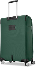 Samsonite Soft-Sided 25-Inch Lightweight Medium Checked Expandable Element Suitcase: Durable, 360° Spinner Wheels, Adjustable Telescopic Handle, 2 Front & 1 Side Pocket- Bistro Green