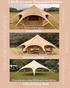 Cotton Canvas Tent Bell - Yurts Breathable and Windproof,Glamping for 6/8/10Person Family Camping
