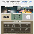 WUBEN F5 Camping Lantern 500LM Rechargeable Lantern, 5200mAh Portable LED Camping Light up to 500 Hours, IP64 Waterproof Camping Flashlight for Emergencies Power Outages Home Tent Hurricane Outdoor