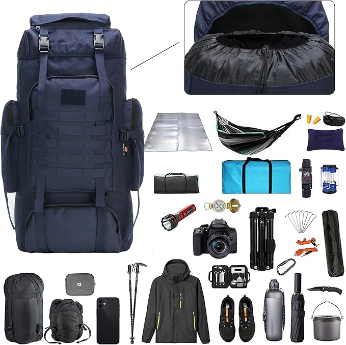 Hiking Backpack for Men 70L/100L Camping Backpack Military Rucksack Molle 3 Days Assault Pack for Climbing