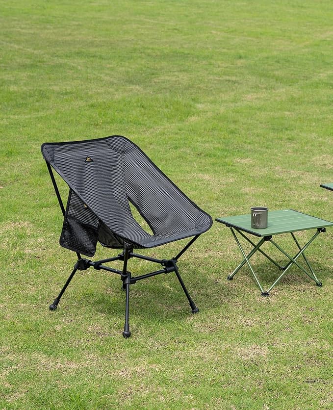 iClimb Ultralight Compact Camping Folding Beach Chair with Anti-Sinking Large Feet