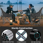 Bolosy Oversized Camping Chairs for Adults Heavy Duty Padded Portable Lawn Chairs Outdoor Folding Chairs XL Camp Chairs with Cup Holder Suproot 500 lbs, Gray Plaid