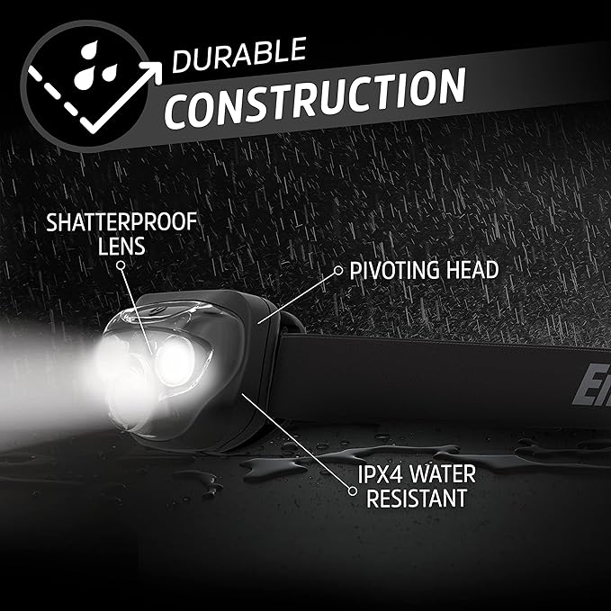 Energizer LED Headlamps PRO260 (4-Pack), IPX4 Water Resistant Headlamps, High-Performance Head Light for Outdoors, Camping, Running, Storm, Survival LED Light for Emergencies (Batteries Included)