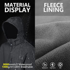 Outdoor Ventures Men's Lightweight Softshell Jacket Fleece Lined Hooded Water Resistant Winter Hiking Windbreaker Jackets