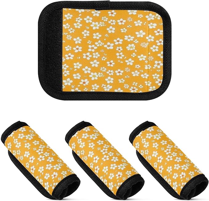 Qilmy Fresh Style Floral Fragments Luggage Handle Wrap 2Pack Luggage Identifiers Tag Comfort Handle Grips Cover for Stroller Suitcase Bag Airplane Travel Accessories1562