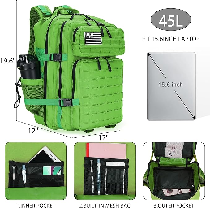 Military Tactical Backpack 45L/25L 3 Day Assault Pack Molle Daypack Hiking Backpack for Men and Women