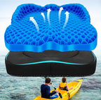 NEW-Vi Anti-Slip Kayak Seat Cushion - Double Thicken Gel Boat Cushion, Waterproof Kayak Gel Seat Cushion, Coccyx Sciatica Pain Relief, Kayak Accessories for Fishing, Kayak Fishing Accessories