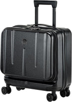 16 Inch Carry On Luggage with 2 Compartments for 14” & 15” Laptop, 16.14*8*17.12” Rolling Briefcase, Lightweight Hardshell ABS+PC Suitcase with Spinner Silent Wheels, for Business Trip, Black