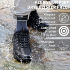 SHULOOK Men's Waterproof Hiking Shoes Lightweight Anti Slip Outdoor Ankle Boots Breathable Hike Trekking Trails Shoe