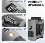 AMACOOL Portable Waist Fan Clip On, MAX 40H Work Time, 10000mAh Rechargeable Wearable Shirt Fan with Light, 16000RPM Powerful 5 Speed Belt Fans Personal Cooling Fans for Outdoor Jobsite Camping Travel