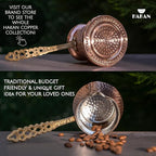 Hakan Turkish Coffee Pot | Stove Top Water Boiler, Coffee Maker, Butter, Chocolate & Milk Warmer | Even and Quick Heat with Handcrafted Copper Material | Coffee Gifts Idea, 16 Oz (475 cc)