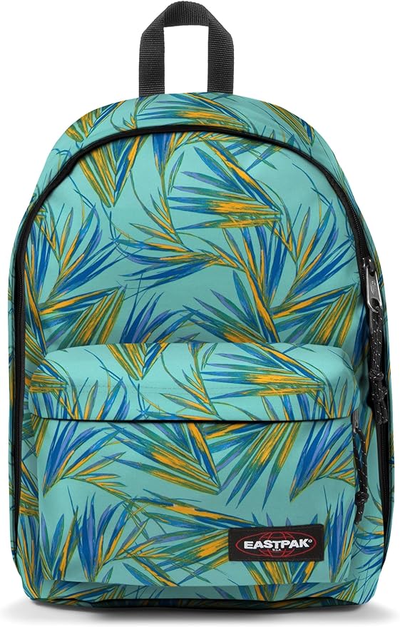 EASTPAK Out Of Office – 31L Backpack with Dual Compartments, 16” Laptop Sleeve, Security Pocket, Bottle Holder & Air Mesh Straps, Brize Palm Aqua