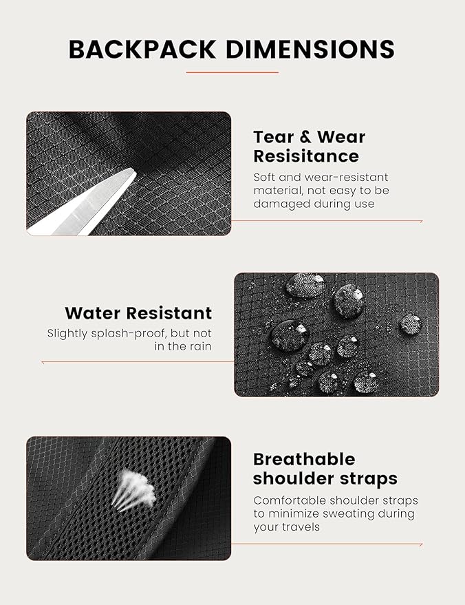 SKYSPER 15L Lightweight Small Hiking Backpack for Women Men, Foldable Travel Daypack, Packable Camping Backpack, Mini Outdoor Hiking Bag (Black)