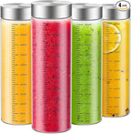 18 Oz Glass Bottles, 4 Pack Glass Juice Bottles with Lids, BPA Free, Borosilicate Glass, Leak Proof Lids for Juicing, Smoothies, Infused Water, Beverage Storage, Shaker Bottles