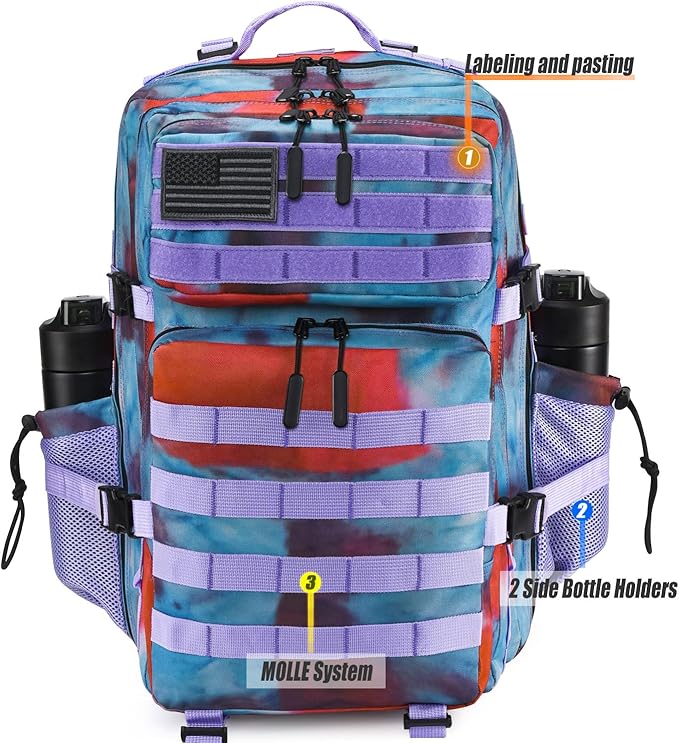 Military Tactical Backpack 45L Large Tactical Backpack for Men, Hiking Rucksack With Bottle Holder