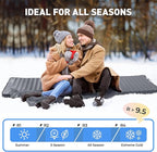 Elegear Air & Foam Camping Sleeping Pad, HexaFoam Camping Mattress Pad with Built-in Foot Pump Memory Foam Camp Pad 4-Season Camp Sleeping Mat for Travel/Car/Tent, Gray