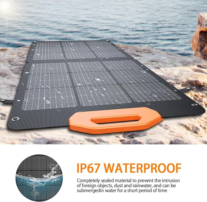 GRECELL 100W Solar Panel for Power Station Generator, 21.5V Portable Foldable Solar Panel with Fast Charger and Adjustable Kickstand Solar Cell Charger for Outdoor Camping RV Van Travel