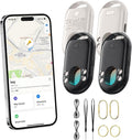 TECKNET 3-in-1 Air Tracker Tag 4-Pack (iOS Only), Rechargeable Smart Bluetooth Tracker, 100dB Alarm & Hidden Camera Detection, Compatible with Apple Find My, Item Finder for Keys, Luggage, Wallet, Pet